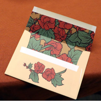 Vintage Orange Floral Envelope
