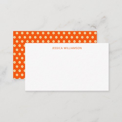 Vintage Orange Flowers Custom Name Gift Enclosure  Note Card