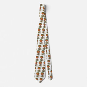 Vintage Orange Fritillaria Flowers Basilius Besler Tie