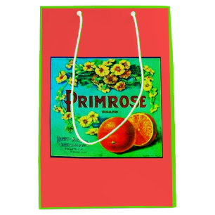 Vintage orange fruit advertisement label red green medium gift bag