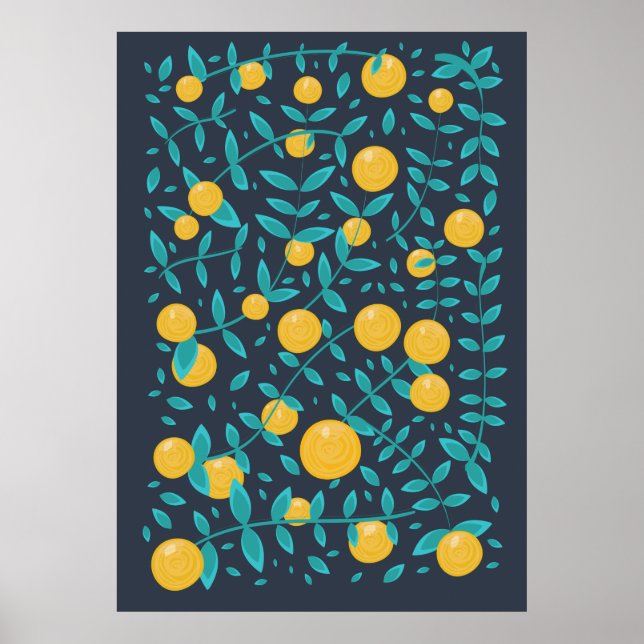 Vintage Orange Fruit Poster (Front)