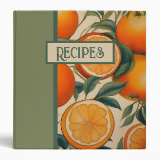 Vintage Orange Fruit Recipe Binder