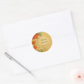 Vintage orange gold fall leaves wedding stickers (Envelope)