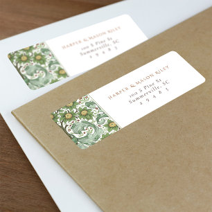 Vintage Orange Green Custom Return Address Label