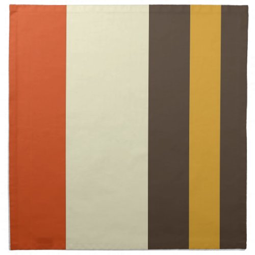 Vintage Orange Grey Yellow Cream Striped Pattern Napkin