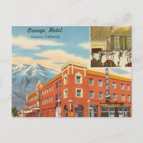 Vintage Orange Hotel Ontario California Postcard