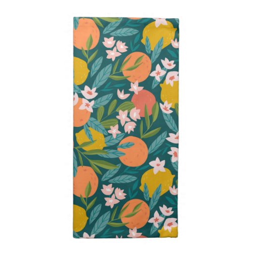 Vintage Orange  Lemon Blossom Pattern Cloth Napkin