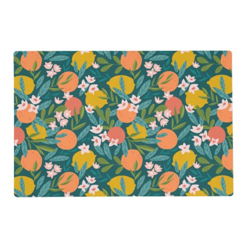 Vintage Orange  Lemon Blossom Pattern Placemat