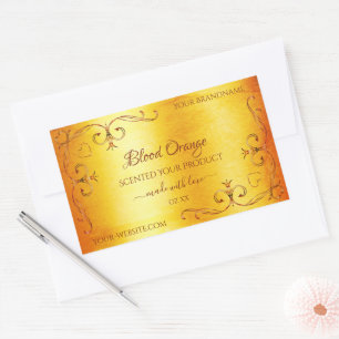 Vintage Orange Marble Product Label Ornate Corners