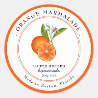 Vintage Orange Marmalade jar Canning label