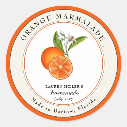 Vintage Orange Marmalade jar Canning label