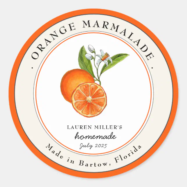 Vintage Orange Marmalade Jar Canning Label Zazzle