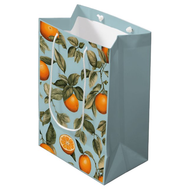 Vintage orange medium gift bag (Front Angled)