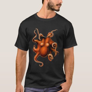 Vintage Orange Octopus T-shirt by EndlessVintage at Zazzle