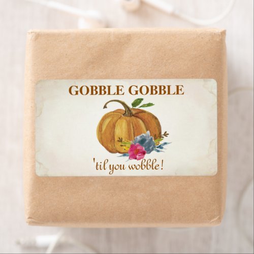 Vintage Orange Pumpkin Thanksgiving Gift Label
