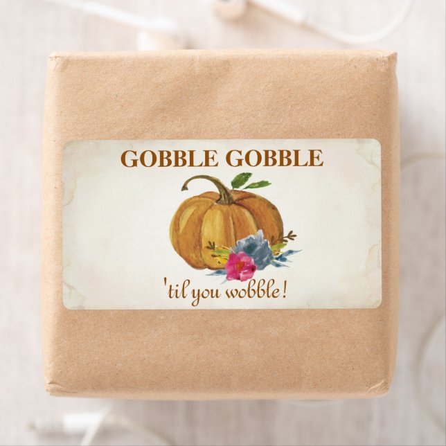 Vintage Orange Pumpkin Thanksgiving Gift Label (Insitu)