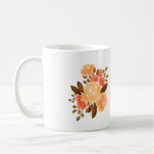 Vintage Orange Red Flowers Floral