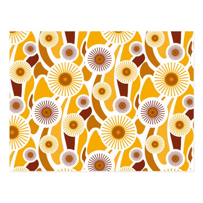 Vintage orange sunflower pattern post cards