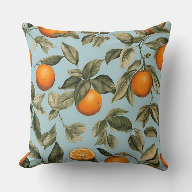Vintage orange throw pillow (Front)