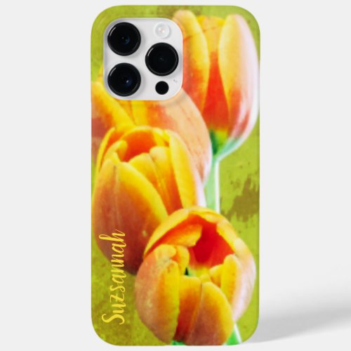 Vintage Orange Tulip Flowers Photograph Custom Case_Mate iPhone 14 Pro Max Case