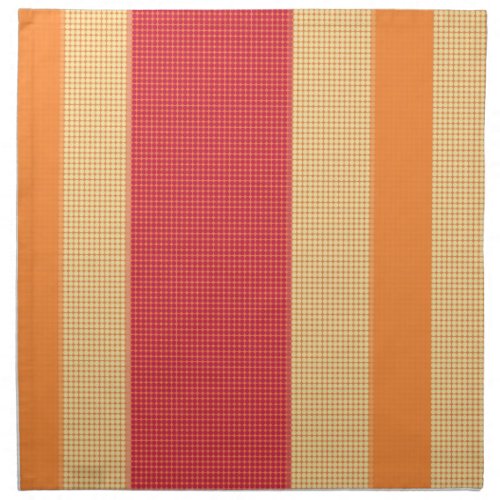 Vintage Orange Yellow Cream Dots Striped Pattern Napkin