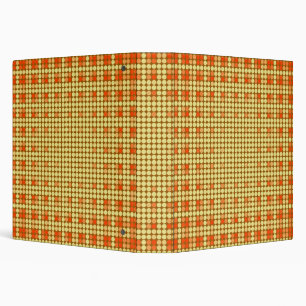 Vintage Orange, Yellow Techno Dots Pattern 3 Ring Binder