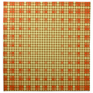 Vintage Orange, Yellow Techno Dots Pattern Cloth Napkin
