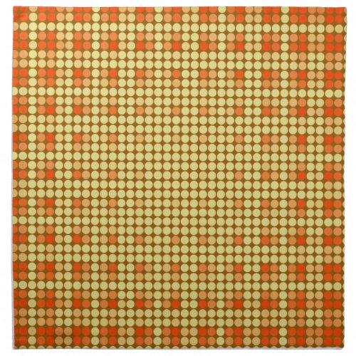 Vintage Orange Yellow Techno Dots Pattern Cloth Napkin