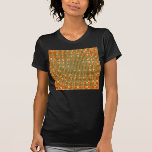 Vintage Orange Yellow Techno Dots Pattern T_Shirt