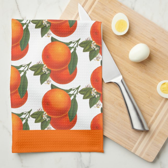 Vintage Oranges Crate Art Kitchen Towel (Quarter Fold)