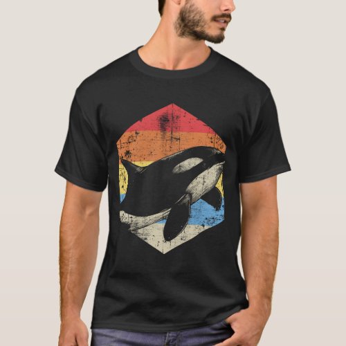 Vintage Orca Art Whale Love Retro Sea Animal T_Shirt