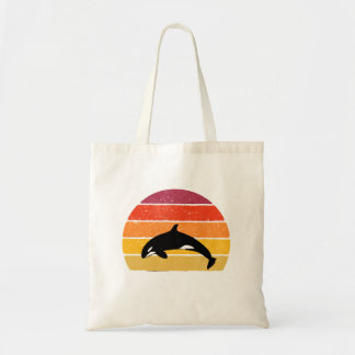Vintage Orca Killer Whale Sunset Gift Tote Bag