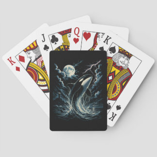 Vintage Orca Midnight Moon 90s Killer Whale Poker Cards