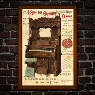 Vintage Orchestral Organ Advertising Poster