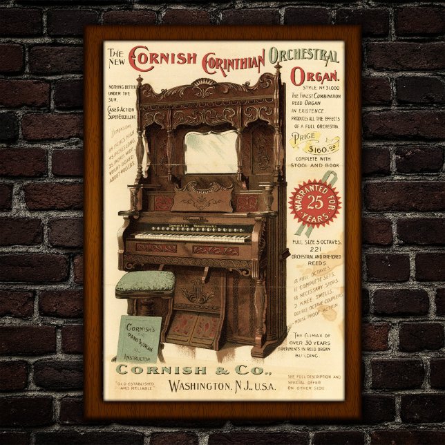 Vintage Orchestral Organ Advertising Poster (Creator Uploaded)