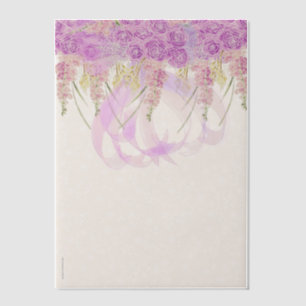 Vintage Orchid Ombré Bow and Bouquet Vellum Invitations