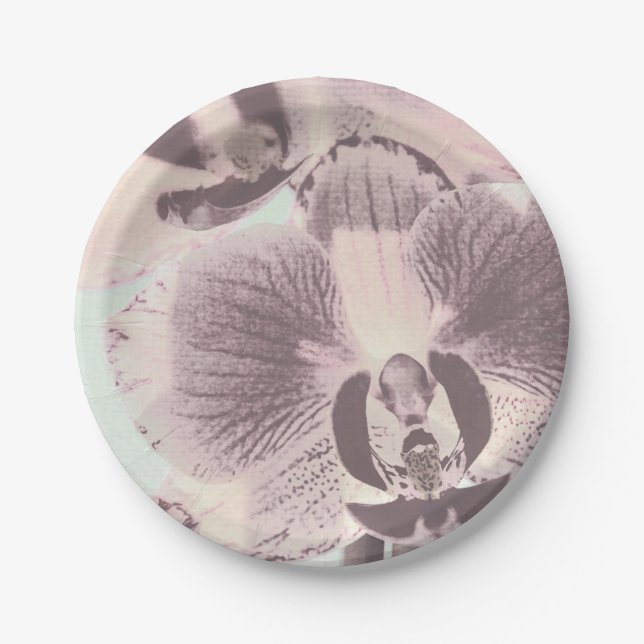 Vintage, Orchid Paper Plates (Front)
