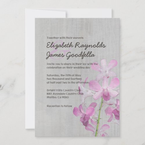 Vintage Orchid Wedding Invitations
