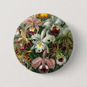 Vintage Orchids Button