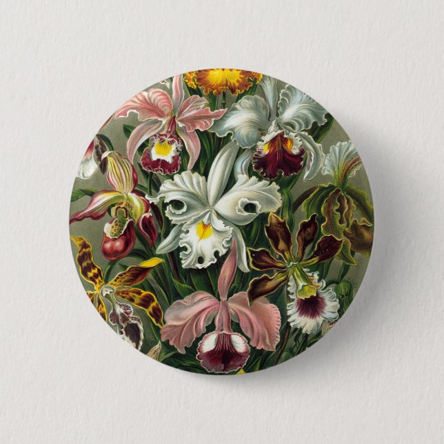 Vintage Orchids Button (Front)