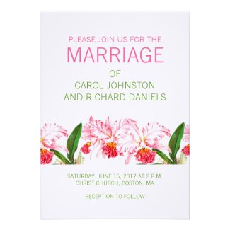 VINTAGE ORCHID WEDDING INVITATION 