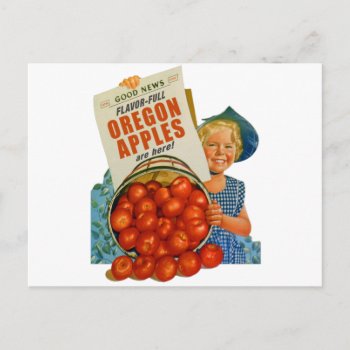 Vintage Oregon Apples 'flavor Full!” Postcard by seemonkee at Zazzle