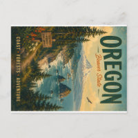 Vintage Oregon Coast and Forest Landscape Adventur