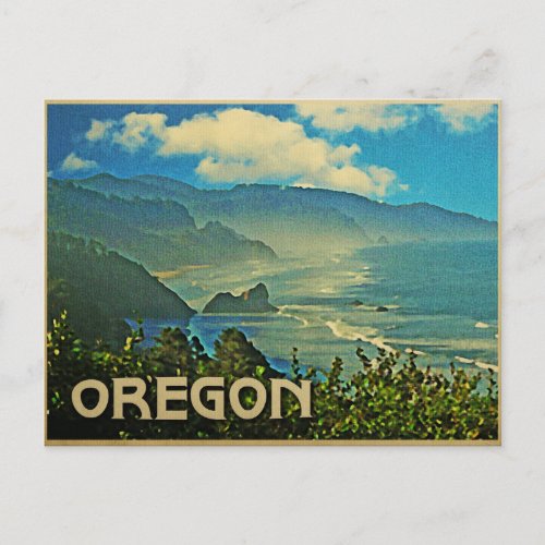 Vintage Oregon Coastline Postcard