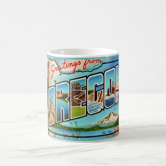 Vintage Oregon  Greeting Coffee Mug (Center)