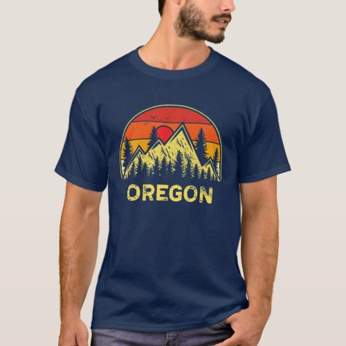 Vintage Oregon OR Mountains Nature Outdoor Hiking T_Shirt