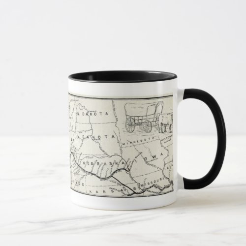 Vintage Oregon Trail Historical Map Mug