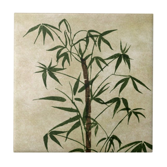 Vintage Oriental Bamboo 1 Ceramic Tile (Front)