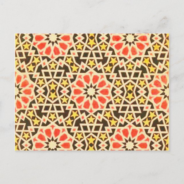Vintage Oriental Islamic Pattern Design Postcard (Front)