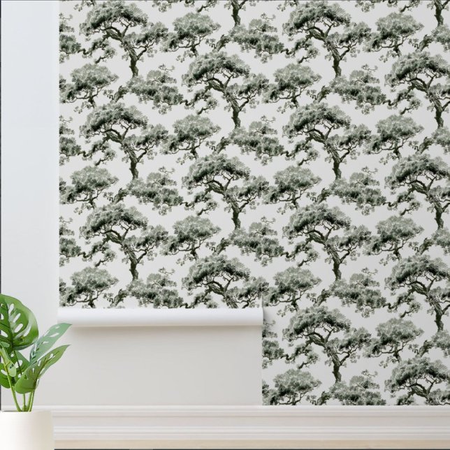 Vintage Oriental Japanese Bonsai Tree Pattern Wallpaper (Creator Uploaded)